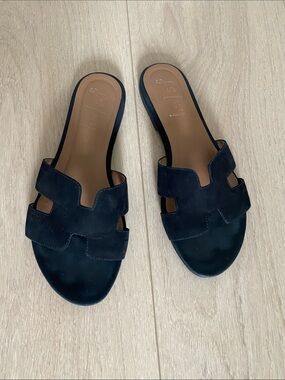 HTF French Sole FS/NY Black Alibi Sandals 8